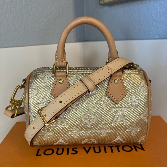 🎀 LOUIS VUITTON Monogram Nano Speedy Beige - Picture 1 of 17